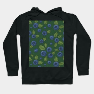 Blueberries on dark green Hoodie